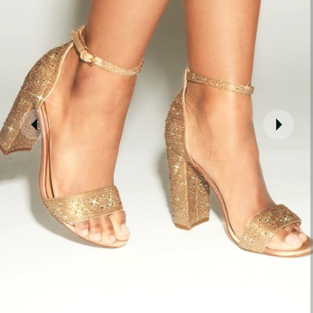 Gold Steve Madden Rhinestone Sandals